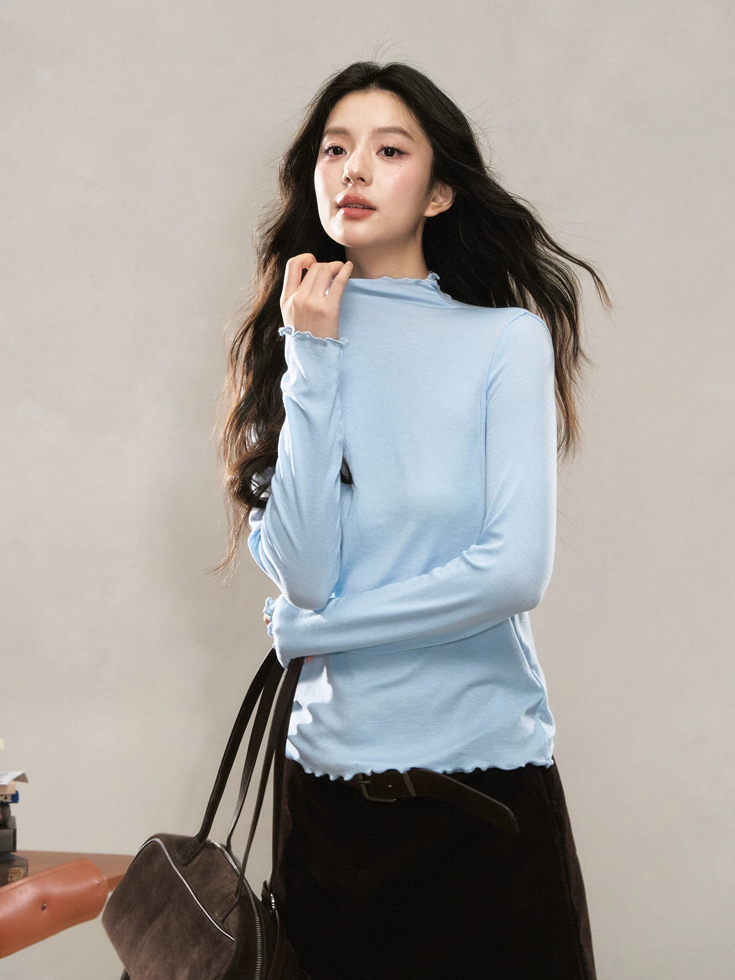 Wildberry ウェーブデザイン 長袖Tシャツ