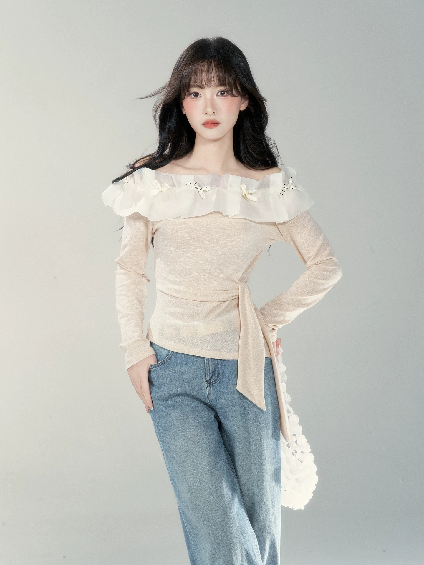 Wildberry オフショルダー 長袖Tシャツ