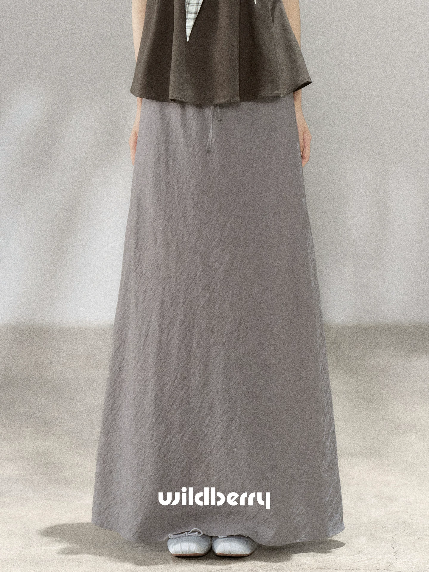Wildberry グレー Aラインロングスカート