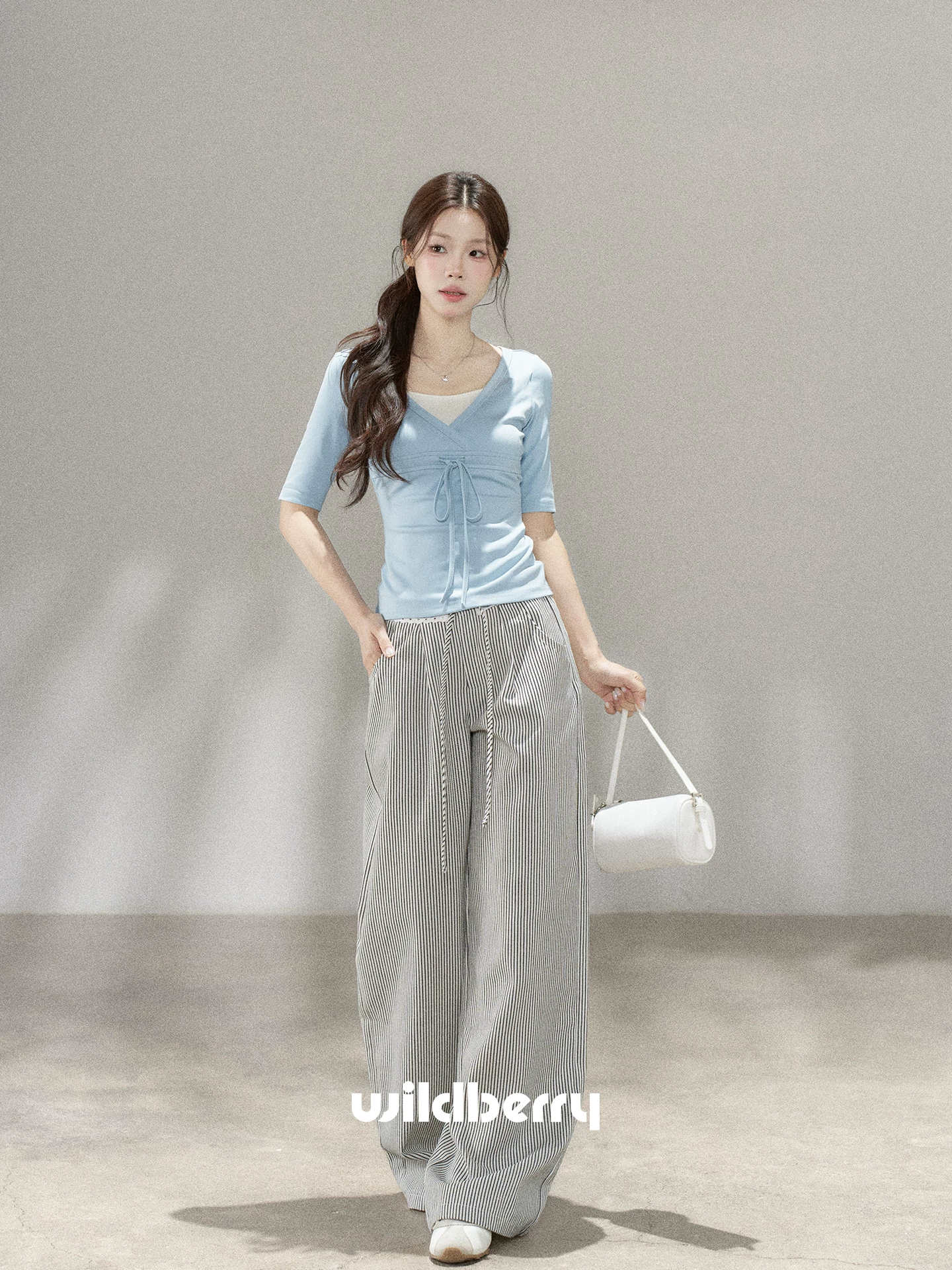 Wildberry ストライプ ワイドパンツ