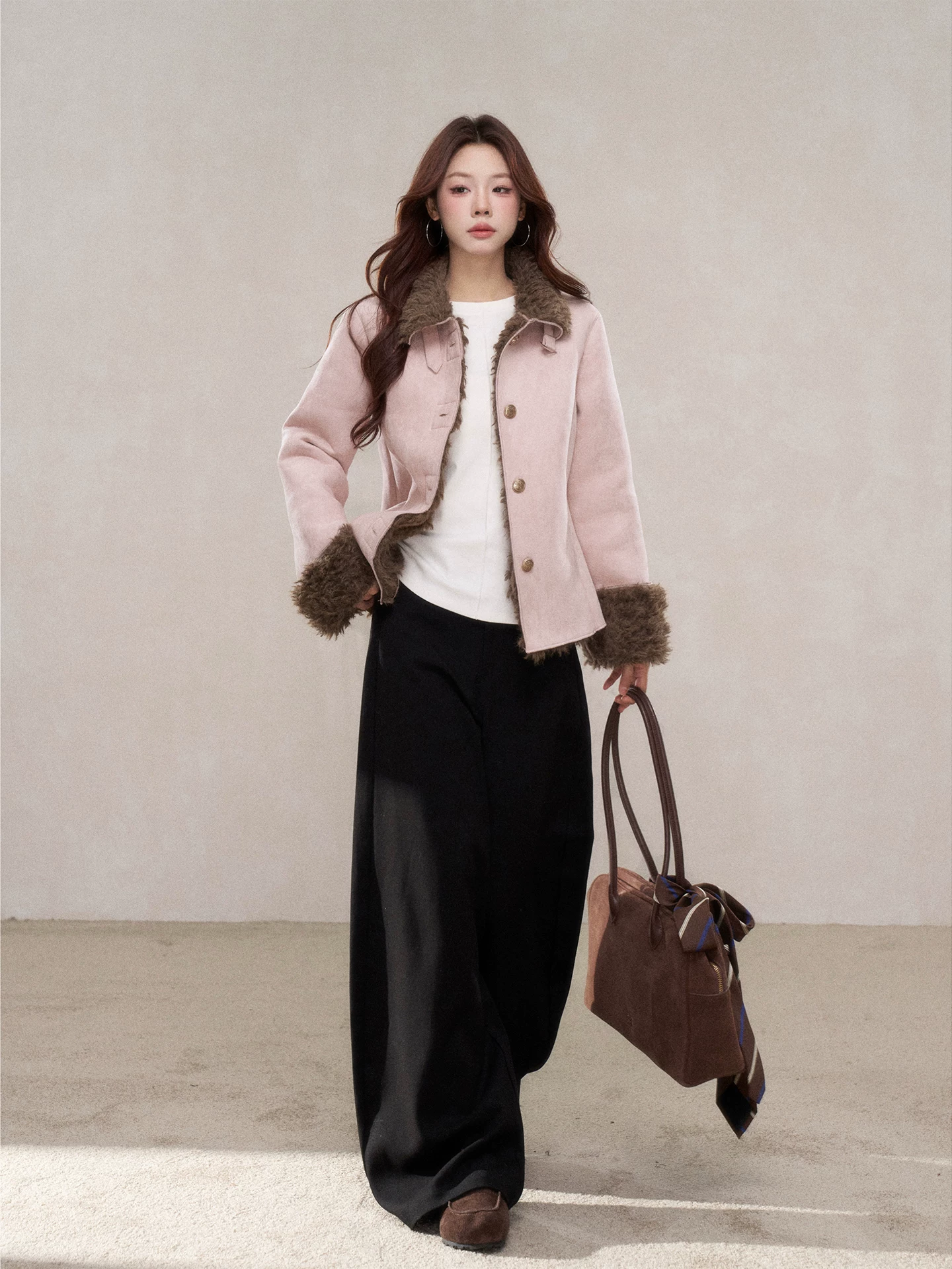 Wildberry ピンク ファー調ジャケット
