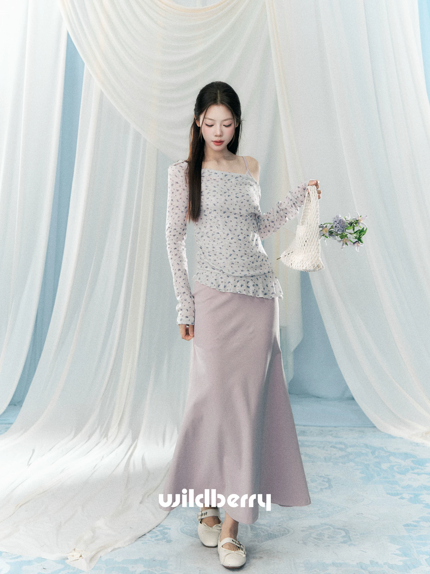 Wildberry パープル マーメイドキャミワンピース