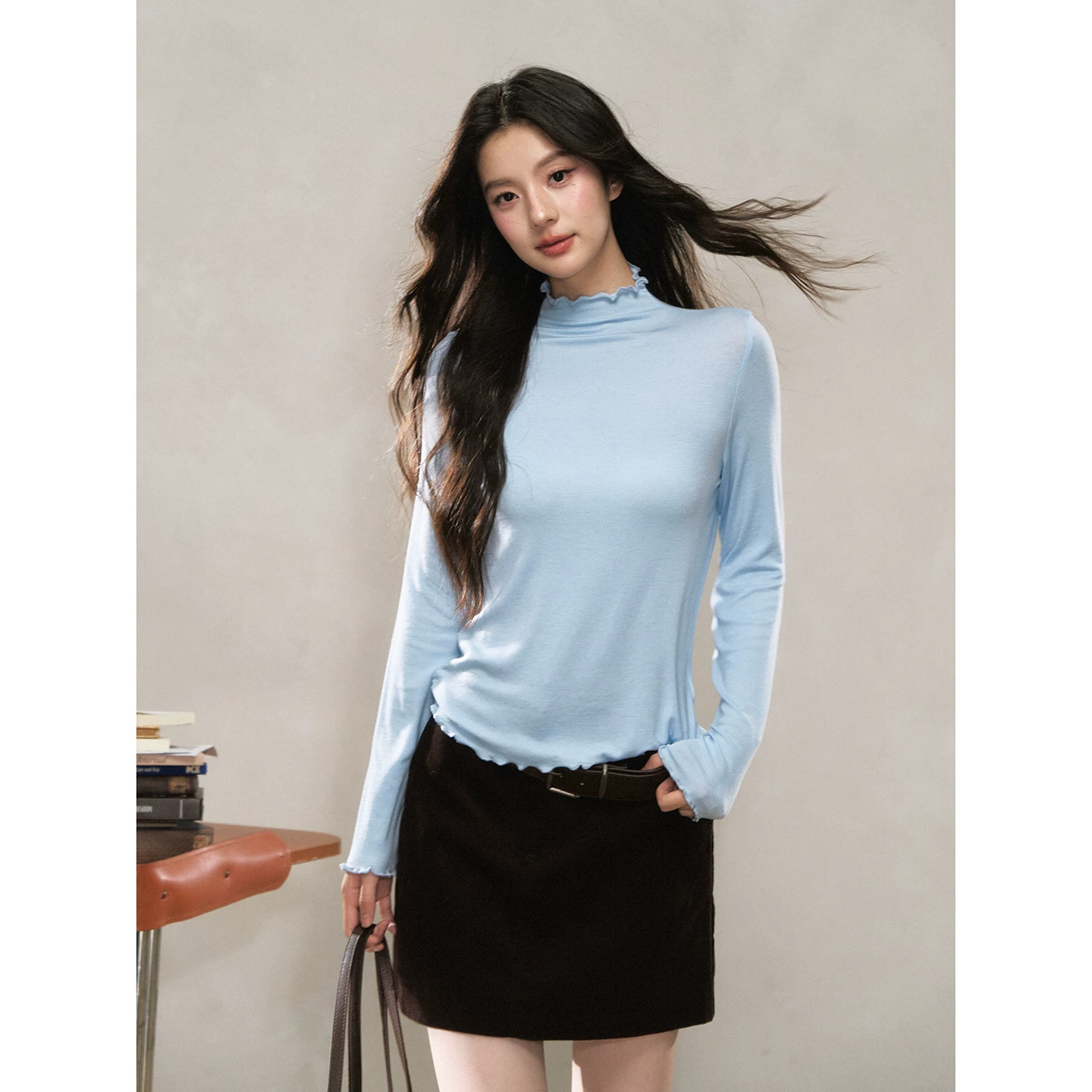 Wildberry ウェーブデザイン 長袖Tシャツ